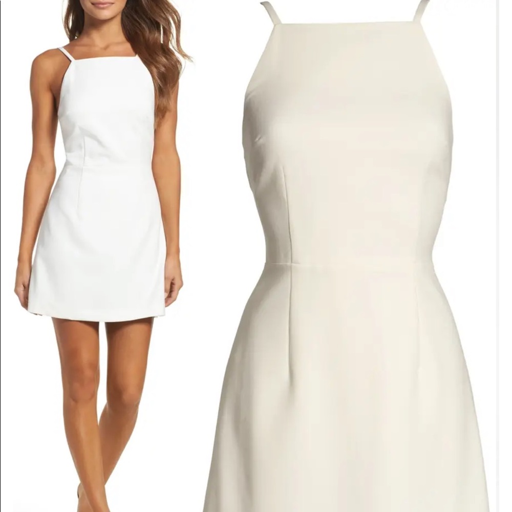 French connection white whisper light sheath mini dress